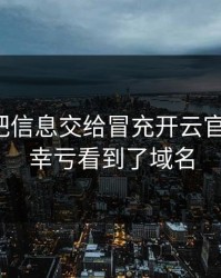 我差点把信息交给冒充开云官网的人，幸亏看到了域名