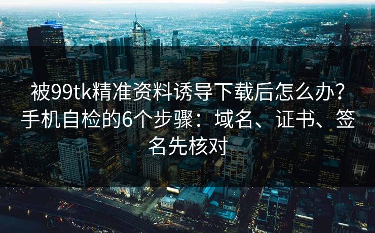 被99tk精准资料诱导下载后怎么办？手机自检的6个步骤：域名、证书、签名先核对