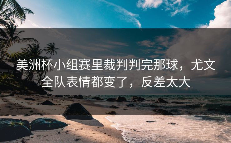 美洲杯小组赛里裁判判完那球，尤文全队表情都变了，反差太大